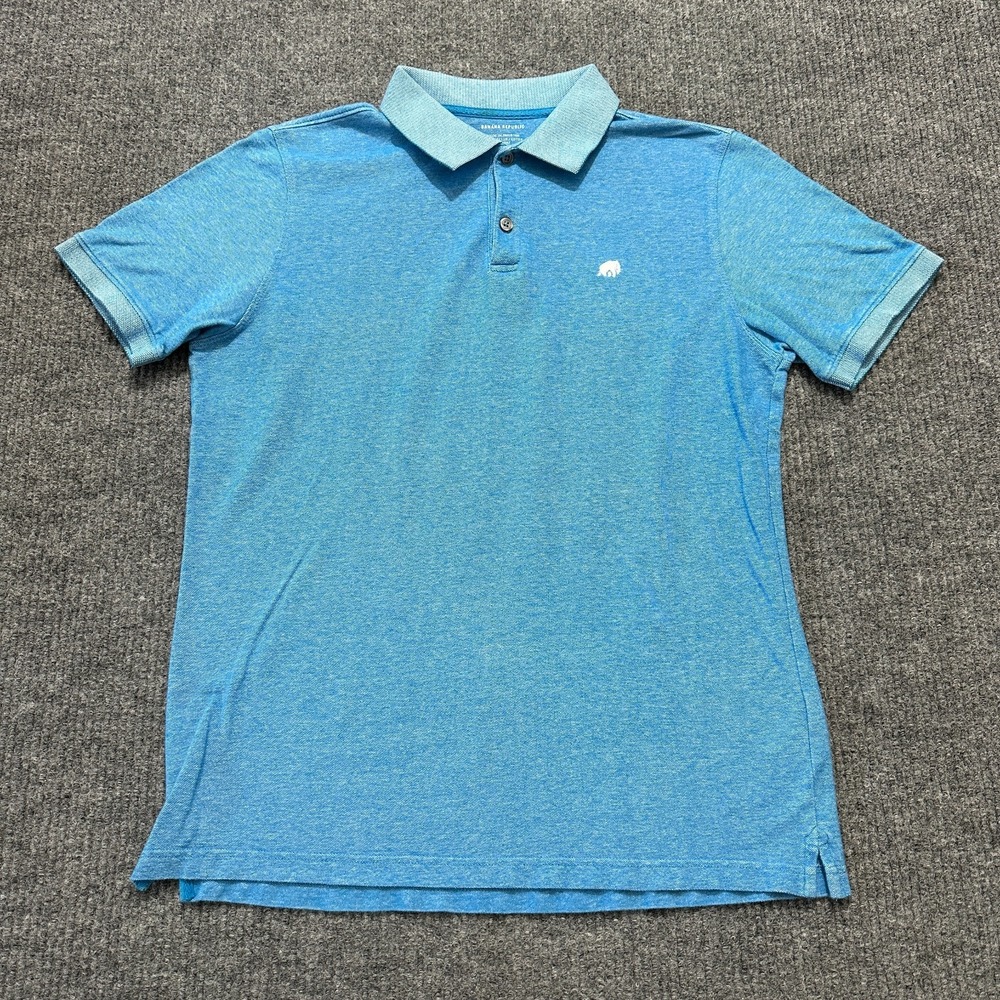 Banana Republic Mens Polo Shirt Size Large‎ Blue Cotton Short Sleeve Casual